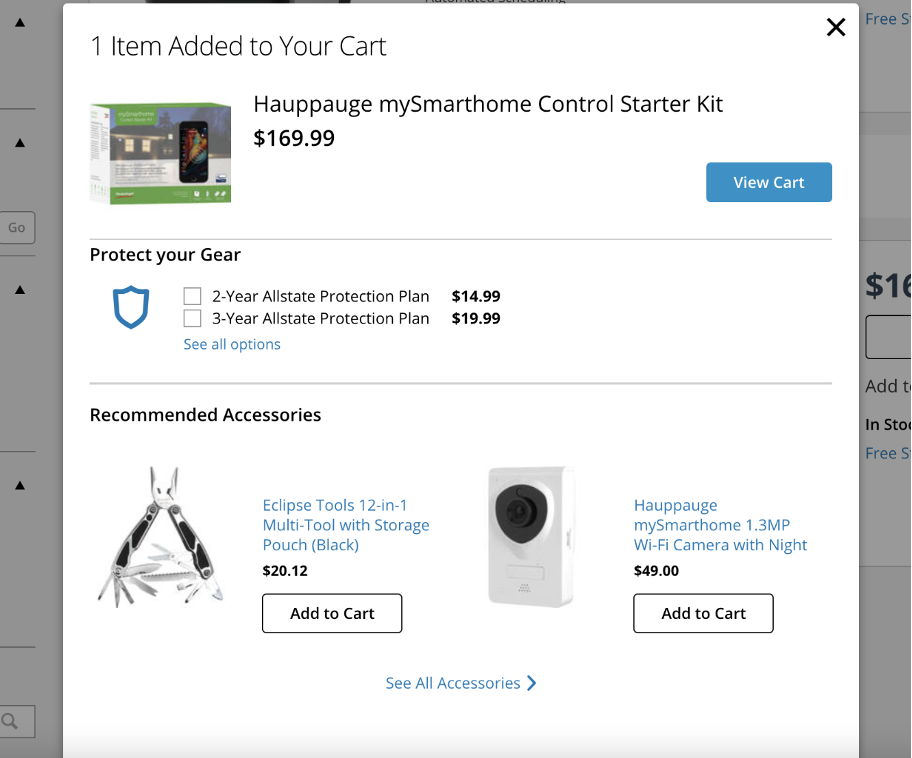 B&H shopping cart design