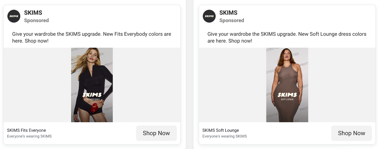Skims Facebook ads