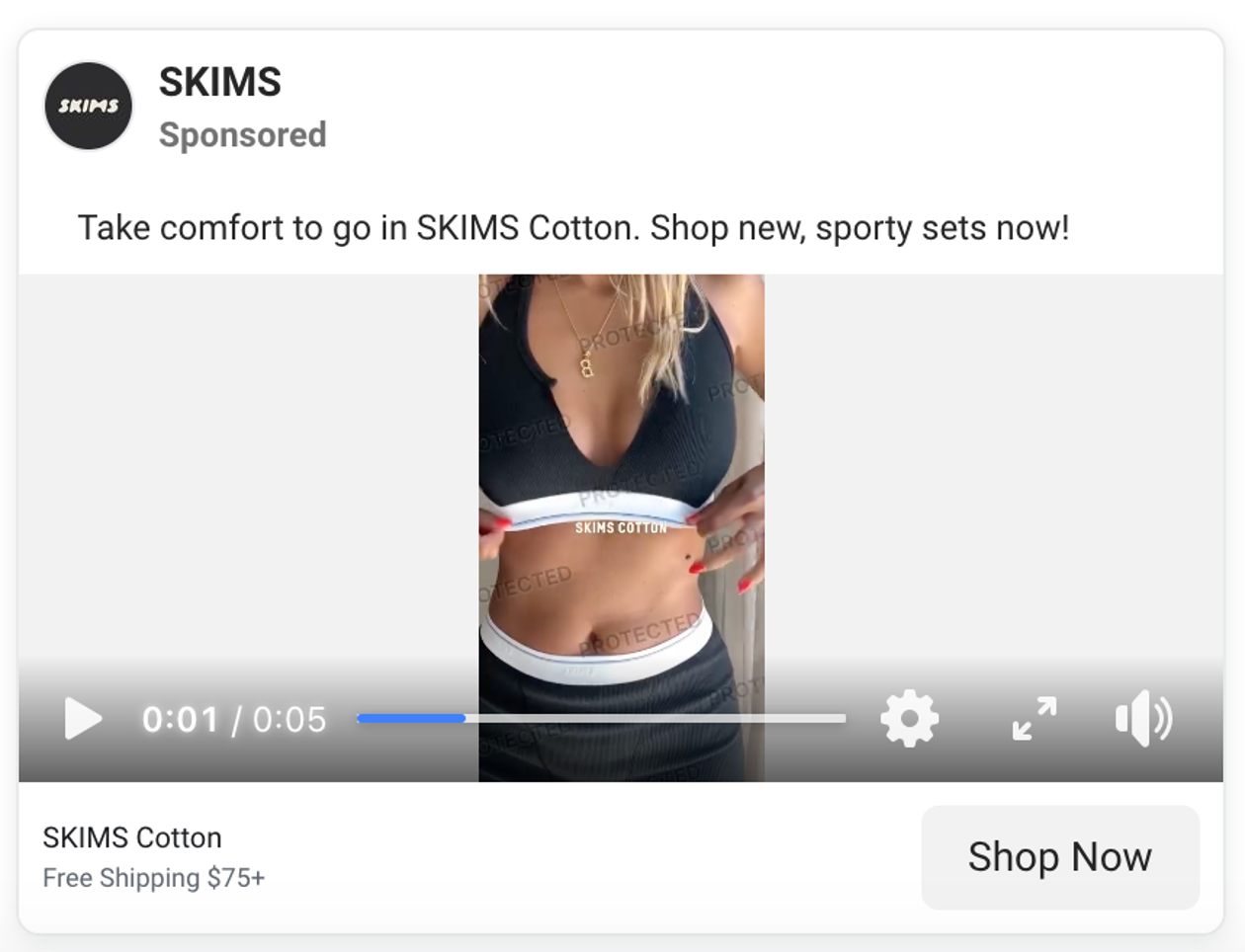 Skims Facebook ads