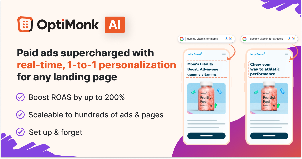 Improve Facebook ad ROAS with OptiMonk's Smart Personalizer