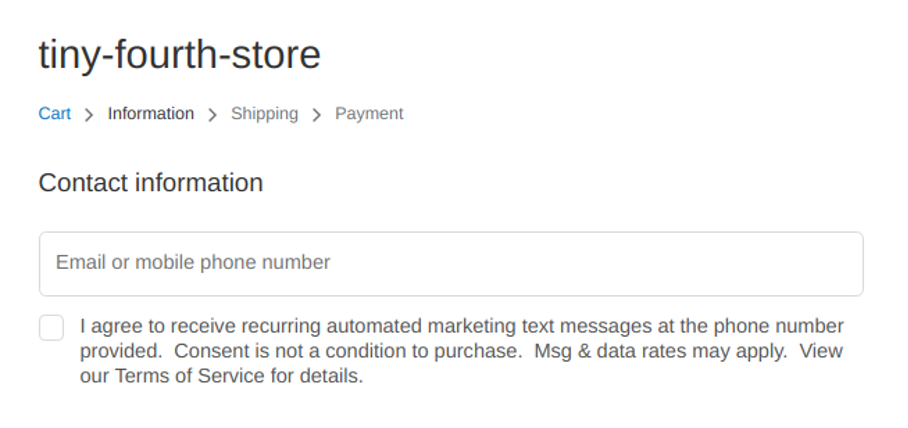 Collect customer's phone number during checkout on your ecommerce platform