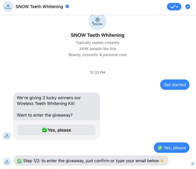 SNOW®’s Facebook Messenger lead generation campaign