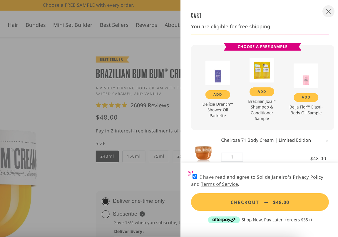 Sol de Janeiro cart