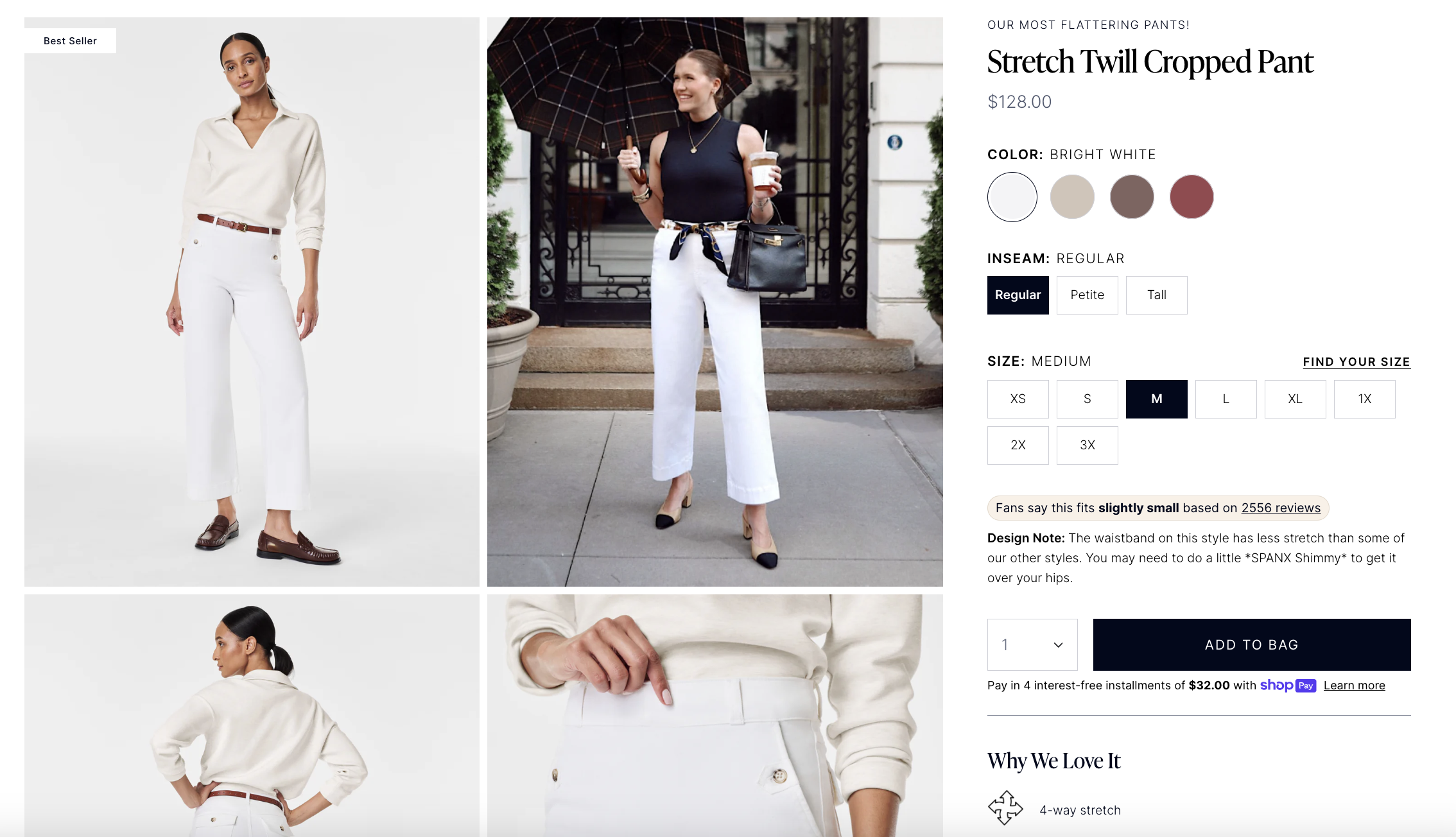 Spanx product page design examples with product images