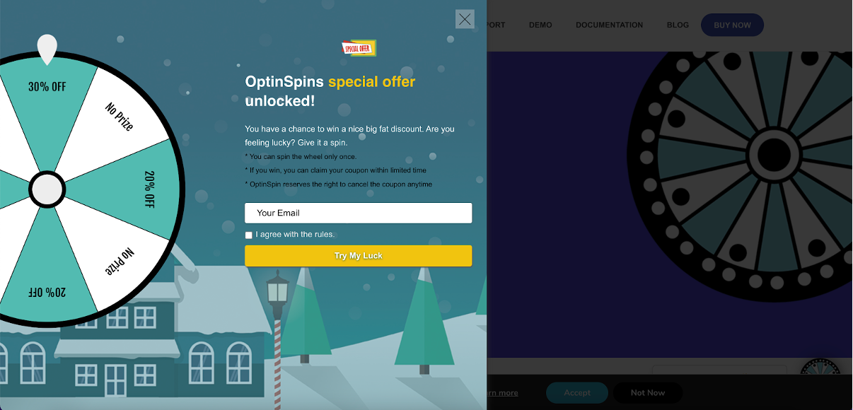 Optin Spin’s discount wheel popup plugins