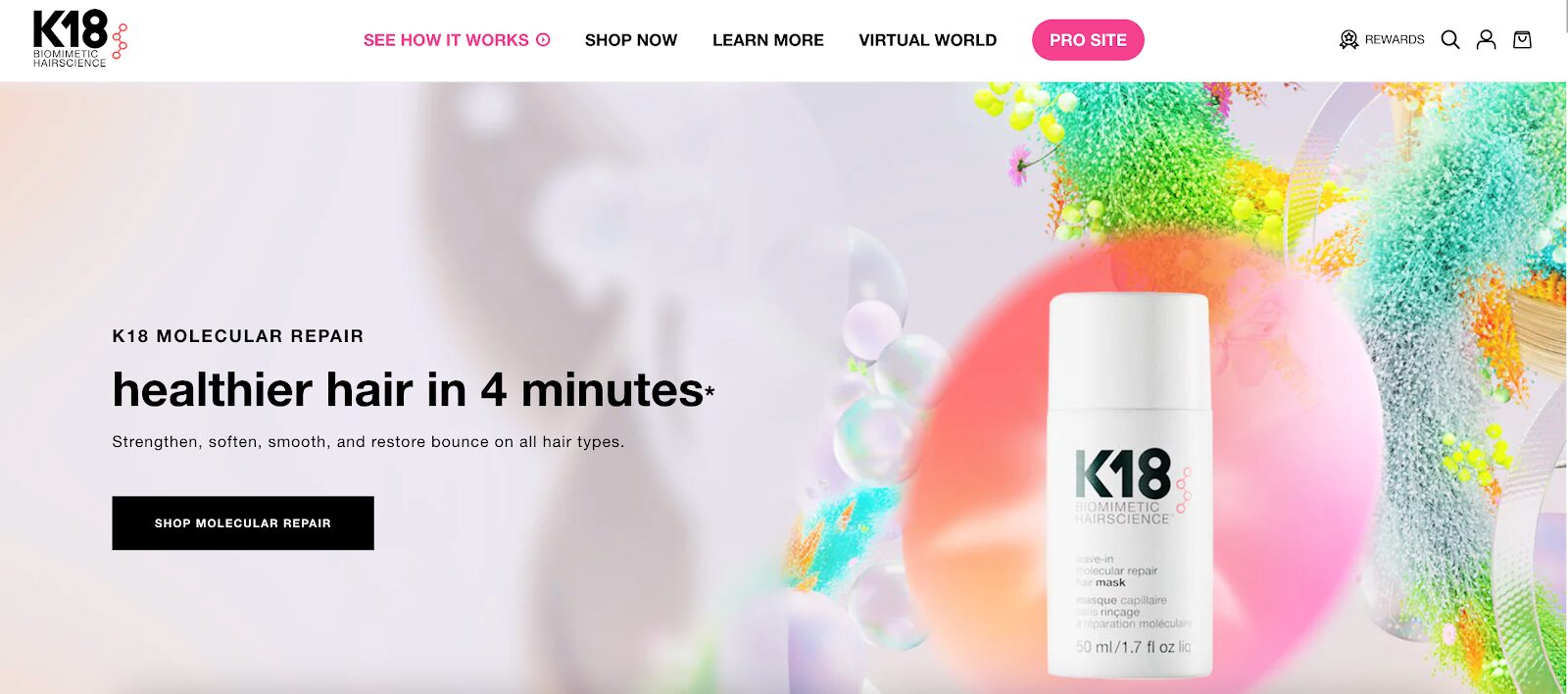 K18's website is using spring colors on their website.