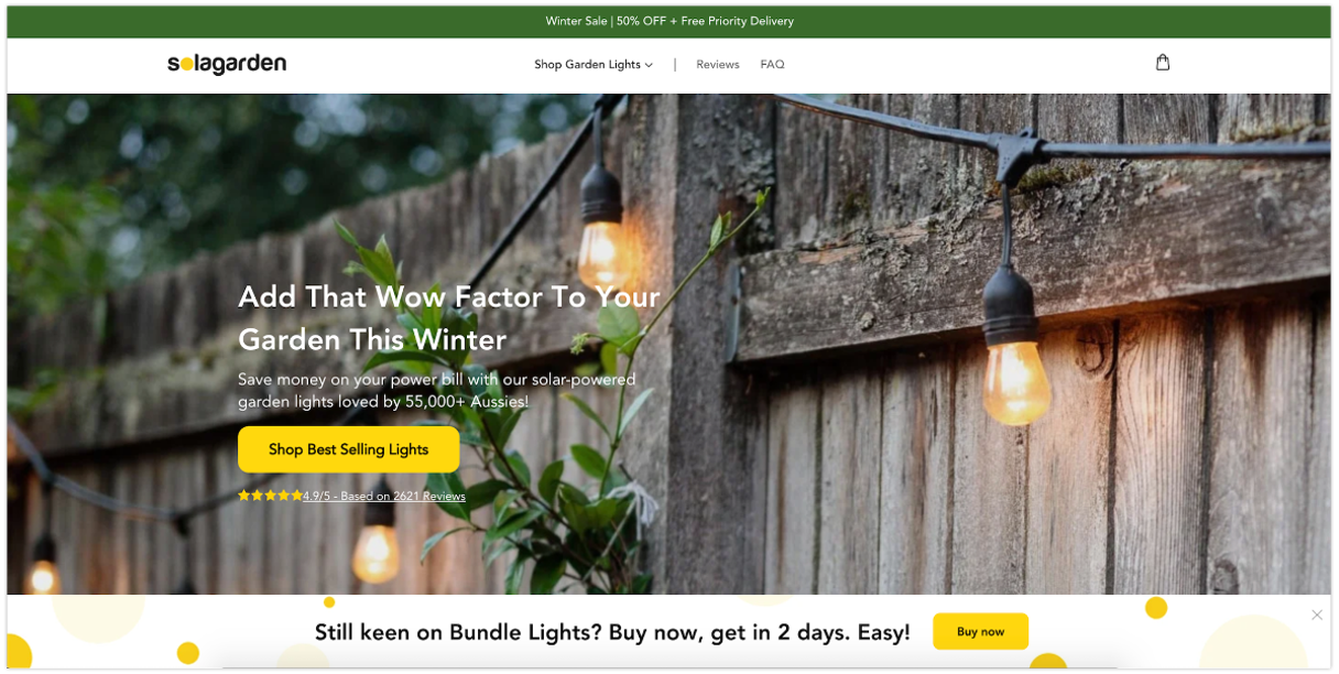 SolaGarden sticky bar example