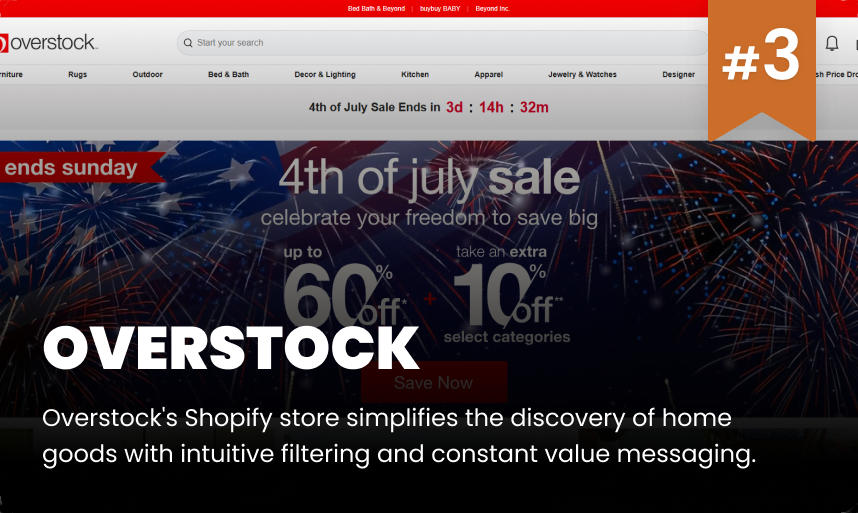 Overstock is among the biggest Shopify stores