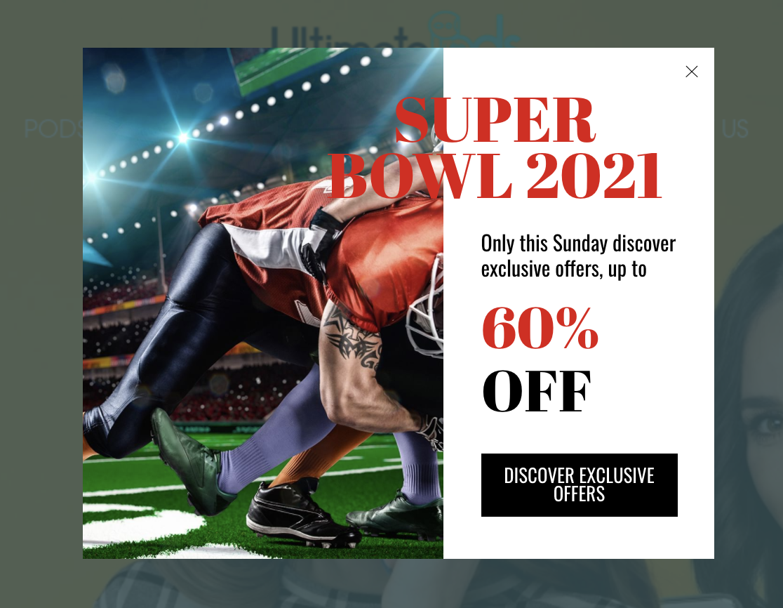 Super Bowl pop-ups