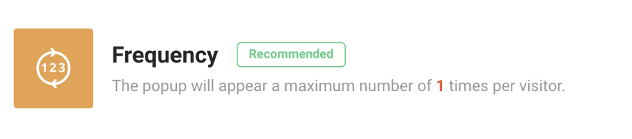 popup frequency setting