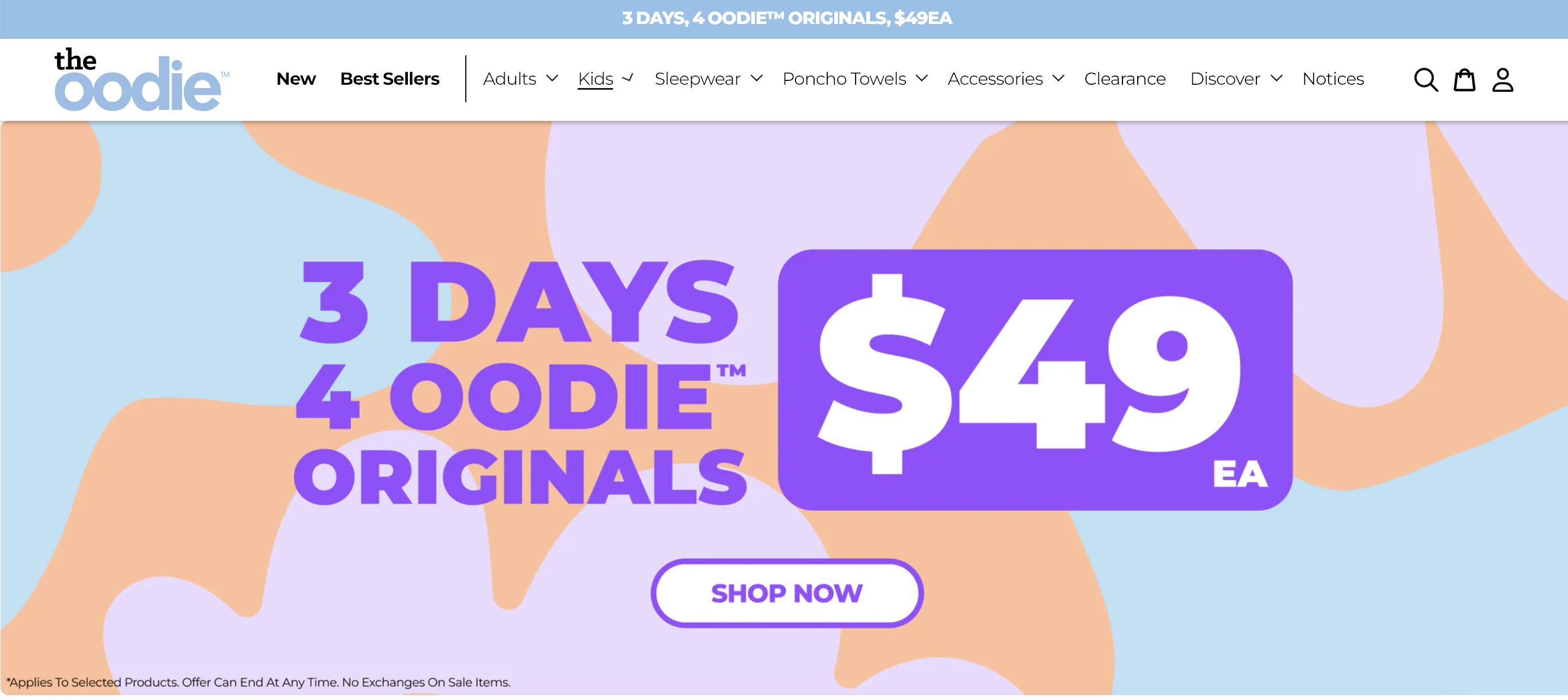 The Oodie Shopify store
