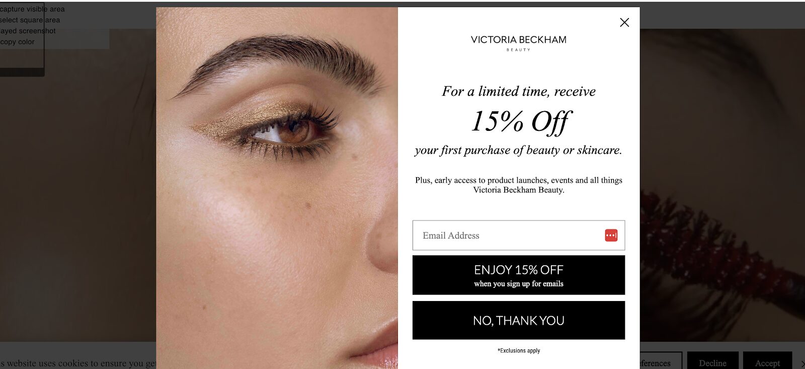 website popup