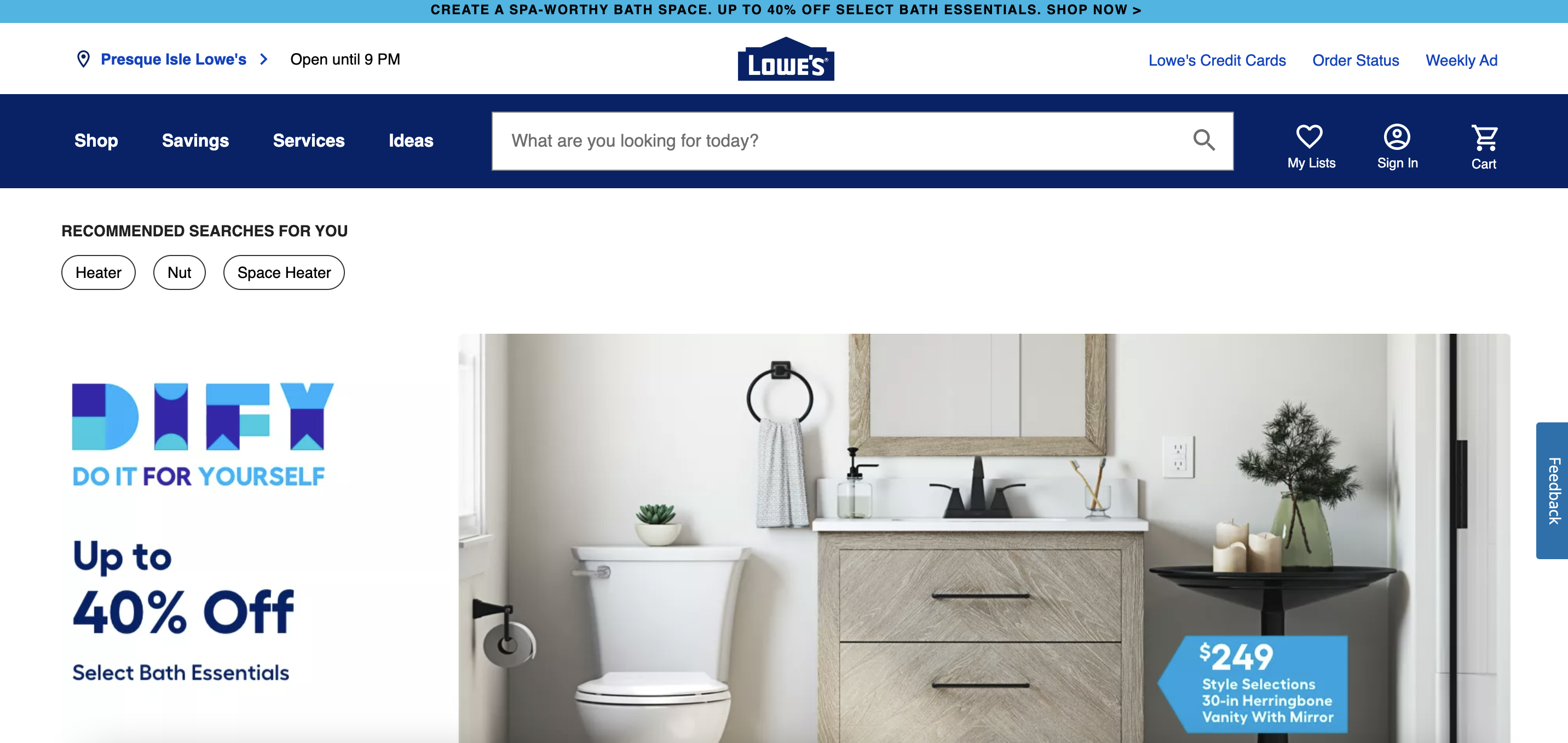 Lowe’s ecommerce site