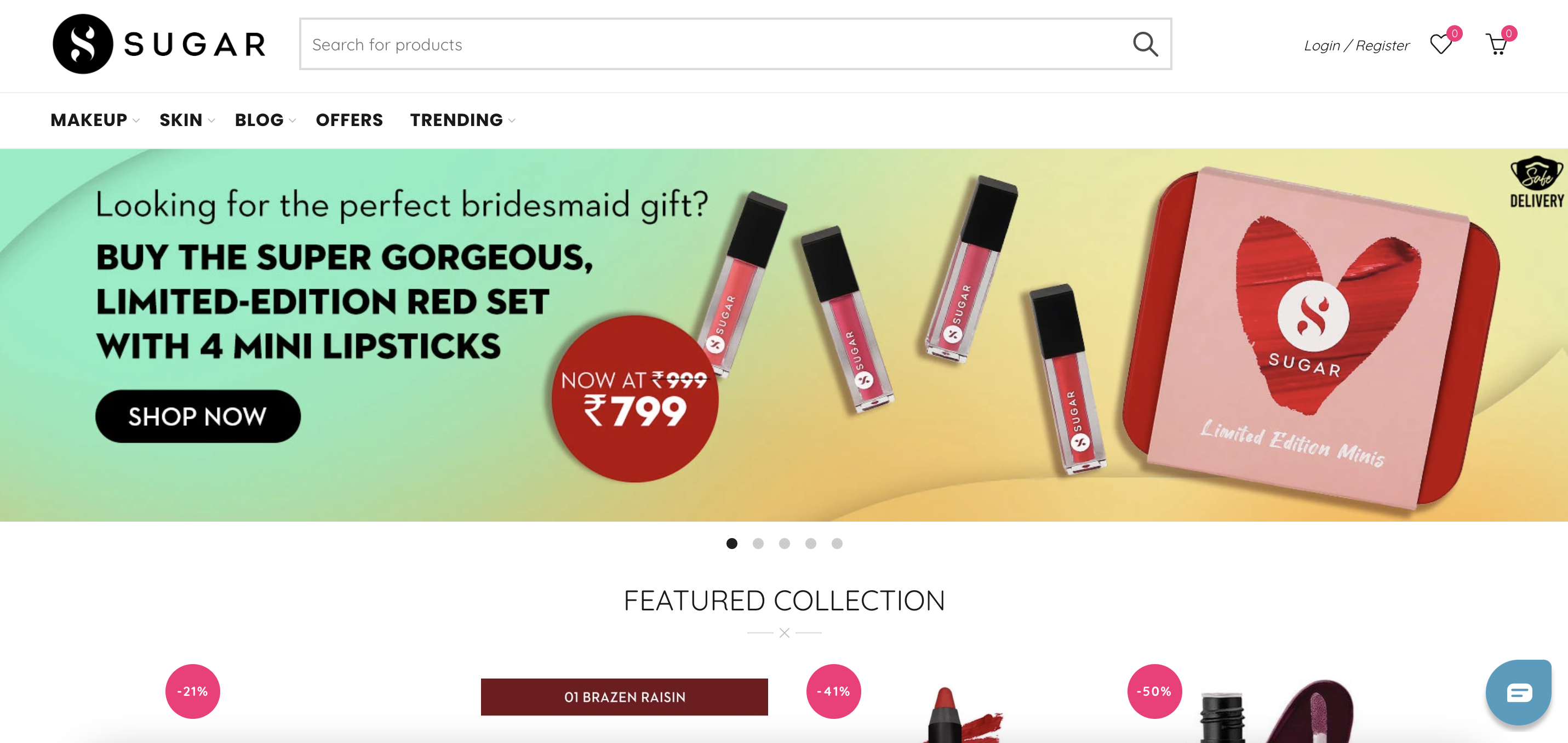 SUGAR Cosmetics online store