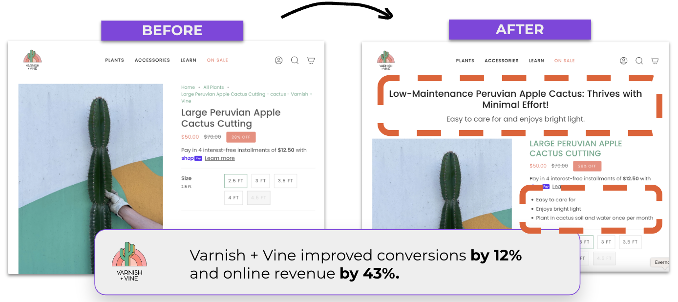 Varnish and Vine improved their product page conversions by 12%