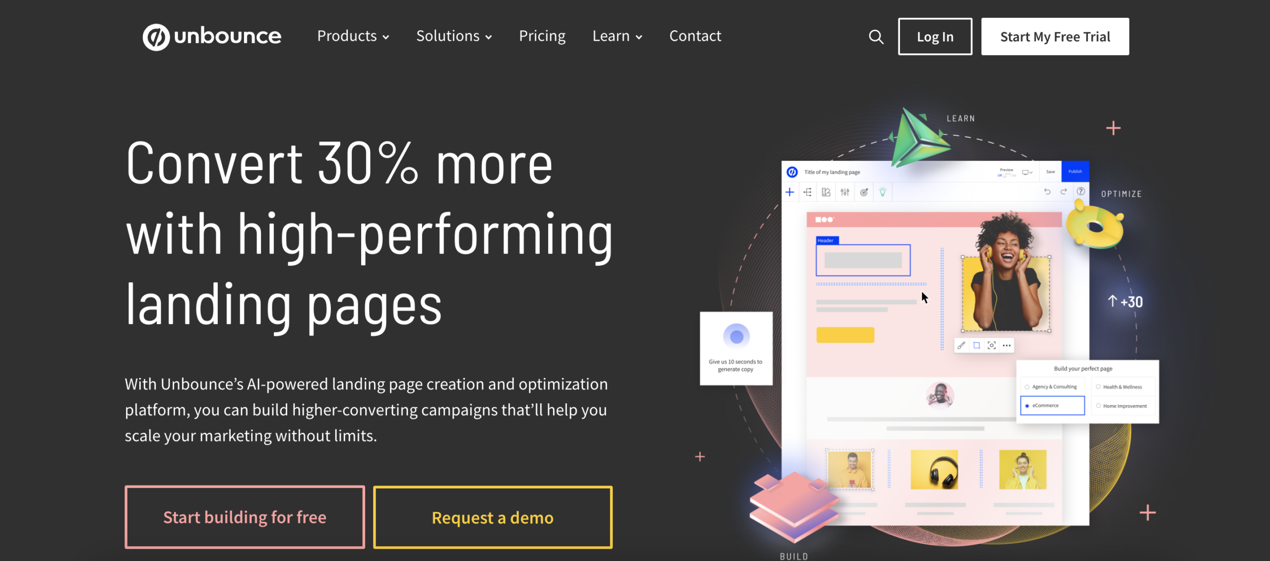 Unbounce landing page builder