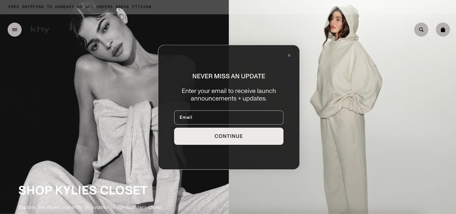Khy welcome popup