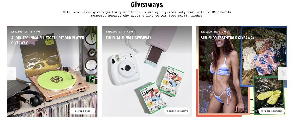 Urban Outfitters giveaways