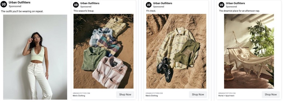 Urban Outfitters Facebook ads