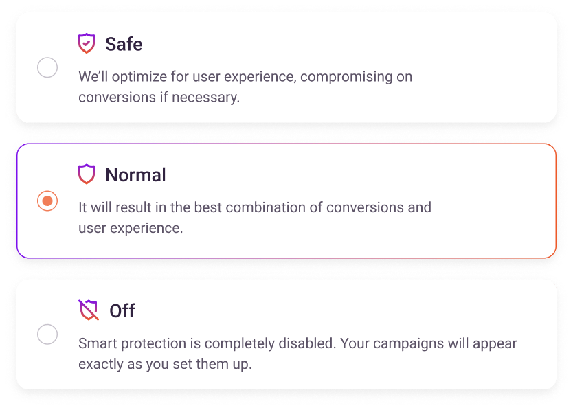 user experience protector popup