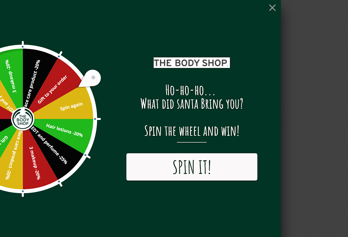 Gamification lucky wheel popup