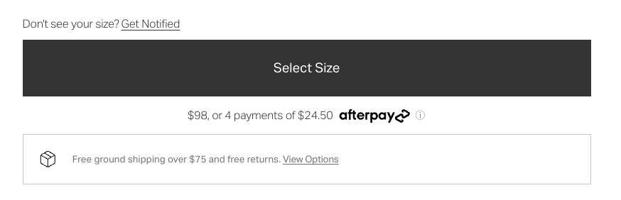 Vuori Transparent payment section