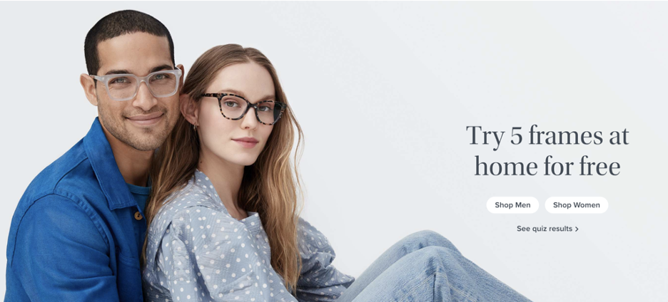 Warby Parker Home Try-On program