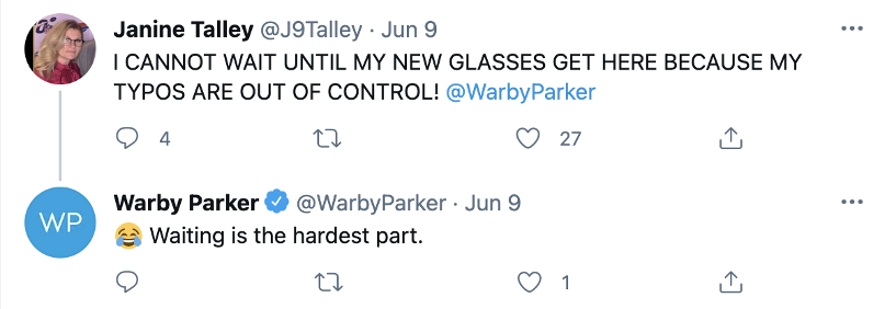 Warby Parker Twitter customer care