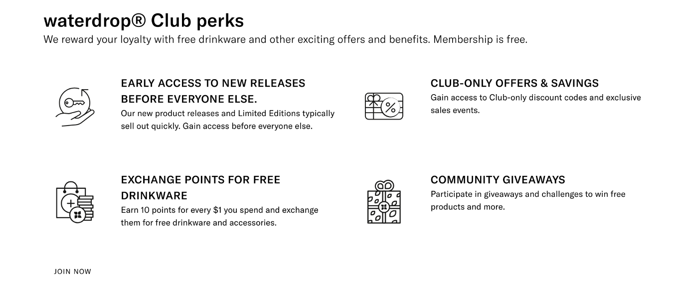 Waterdrop loyalty program