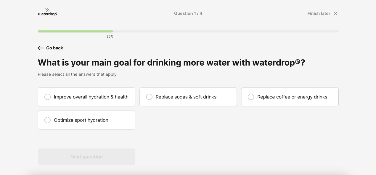 Waterdrop hydration quiz