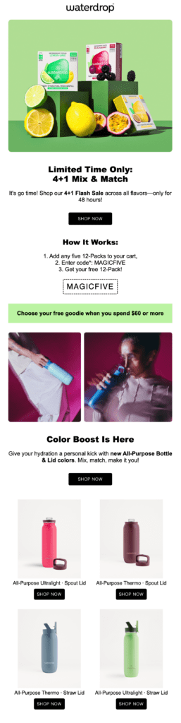 Waterdrop email marketing campaign