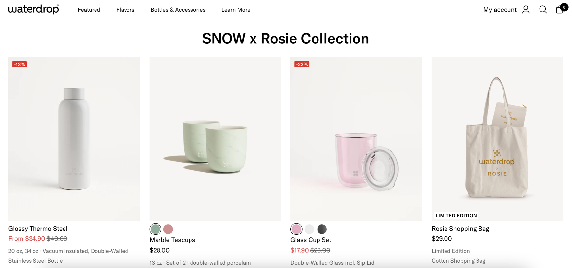 Waterdrop collaboration with Rosie Huntington-Whiteley