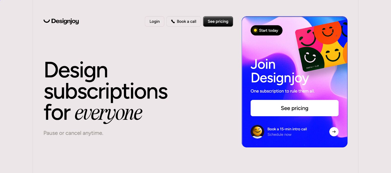 Desingjoy website headline