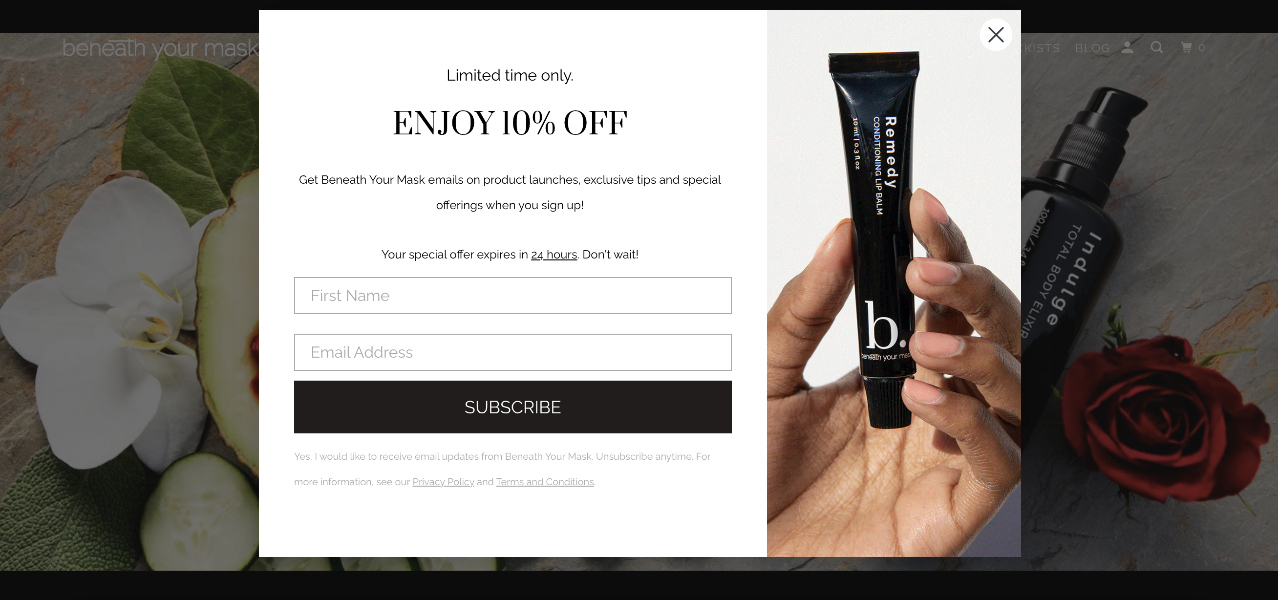 Urgency as part of of Beneath Your Mask marketing messages