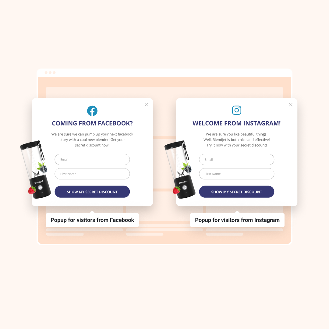 Personalized welcome popups