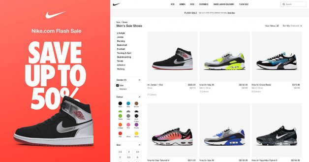 flash sale example Nike