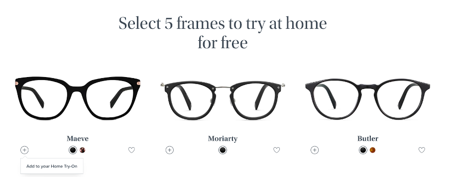 Zero-party data collection from Warby Parker